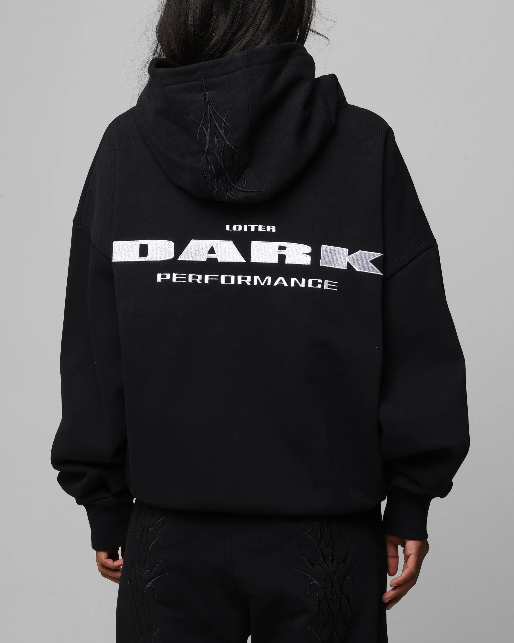 Reinforced Shoulder Panels Show Loiter Blood Born Zip Hoodie Black