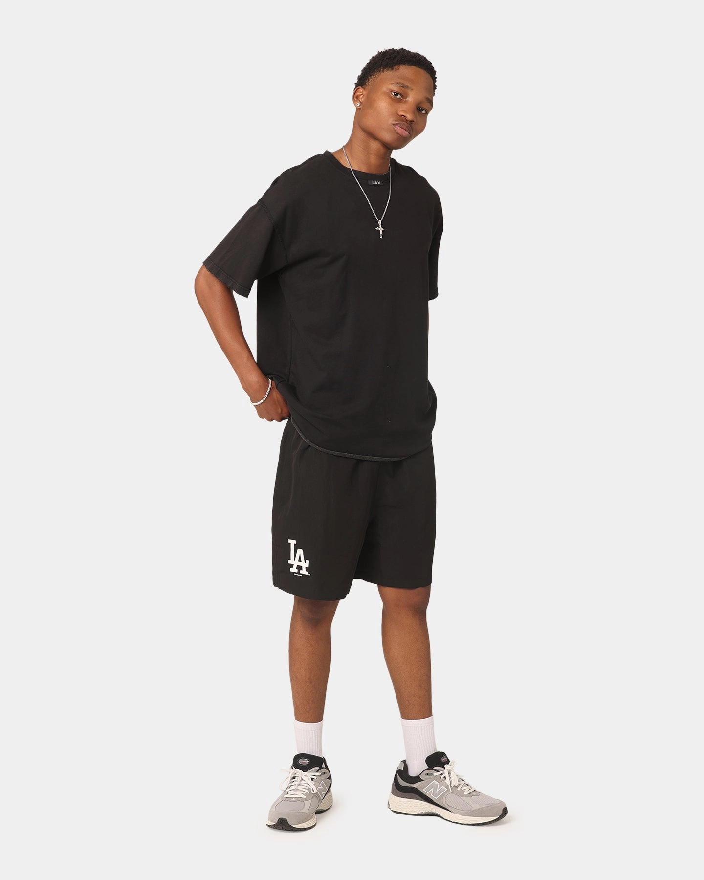 New Era Los Angeles Dodgers Woven Shorts Black No Ride Up Silicone Grip Ultra Breathable