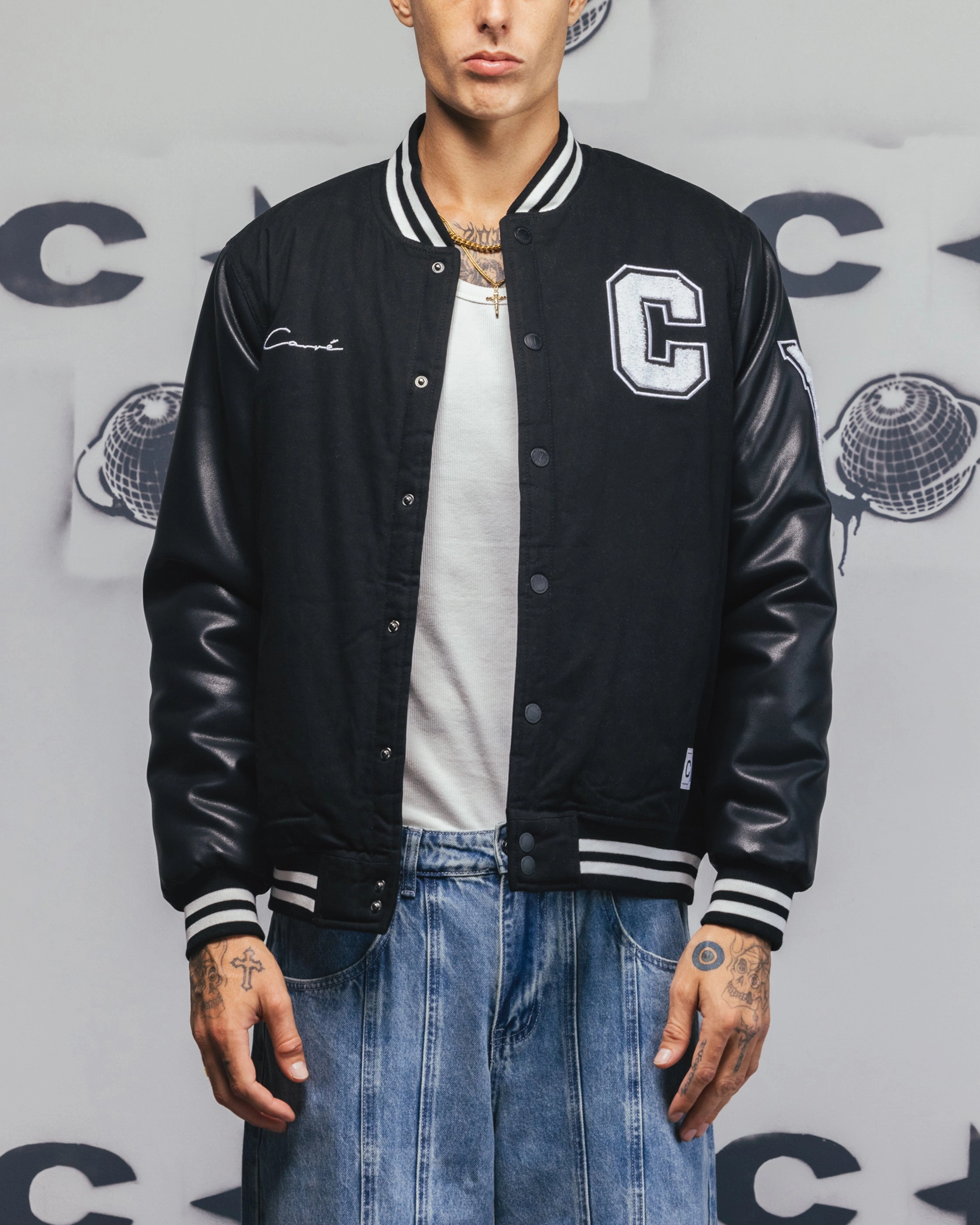 Preppy Collectible Carr?? MVP Varsity Jacket Black