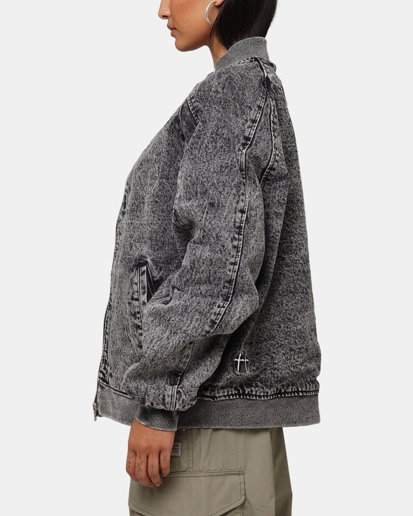 Saint Morta Flight Denim Jacket Black Stonewash suitable for trade shows Probability