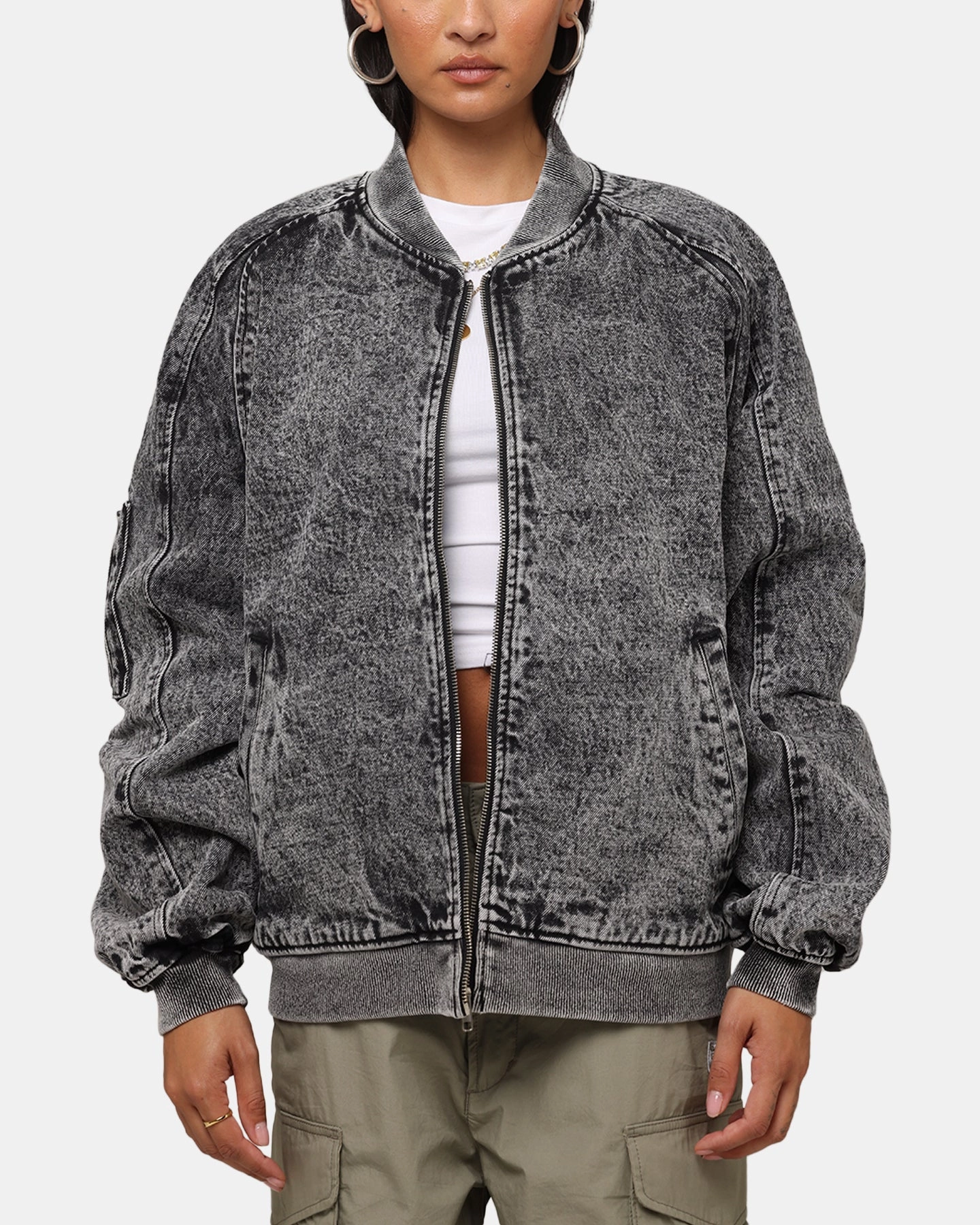 Save Range Saint Morta Flight Denim Jacket Black Stonewash