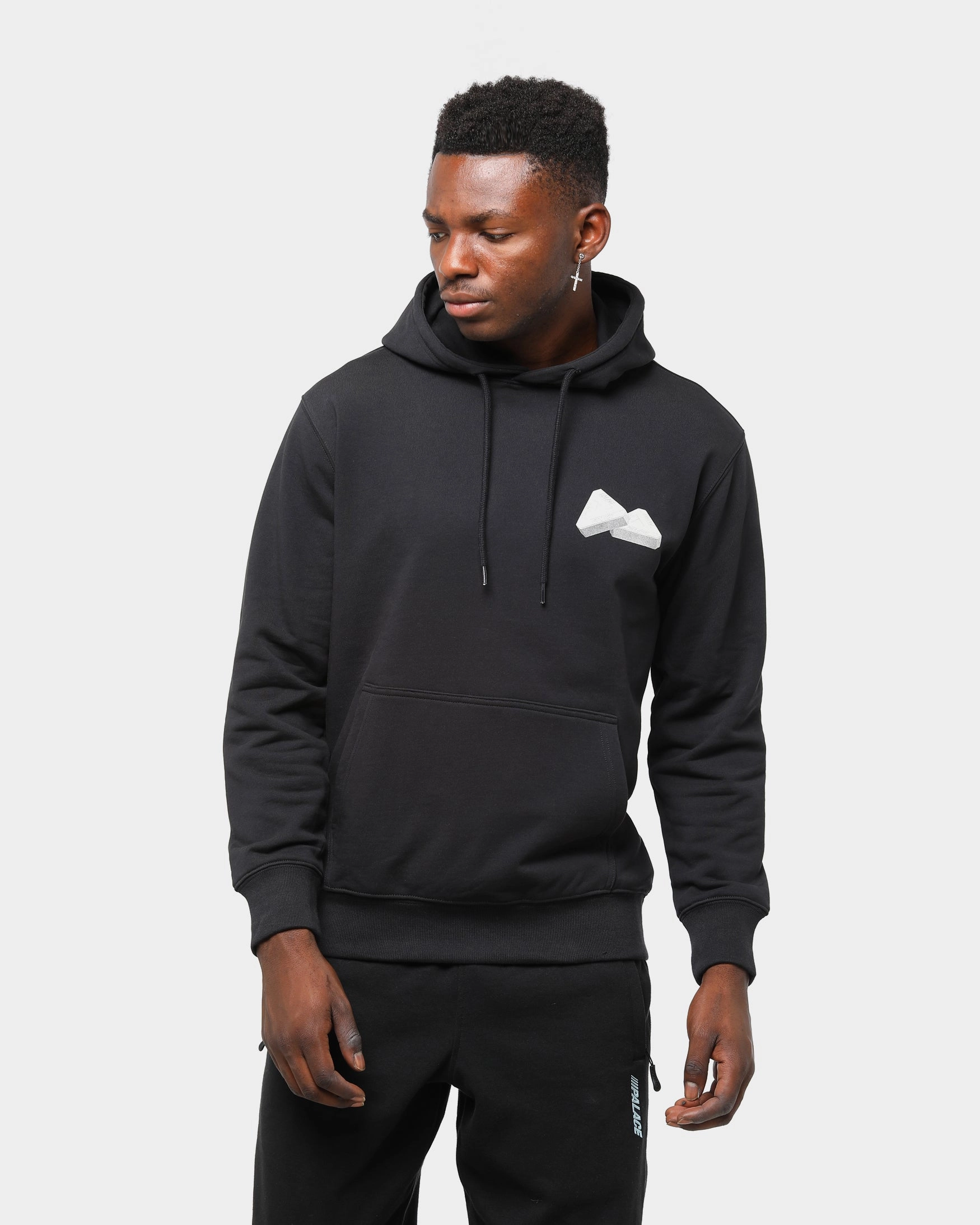 Palace Men's Tri-Gaine Hoodie Black StretchFit Fabric Technology Network