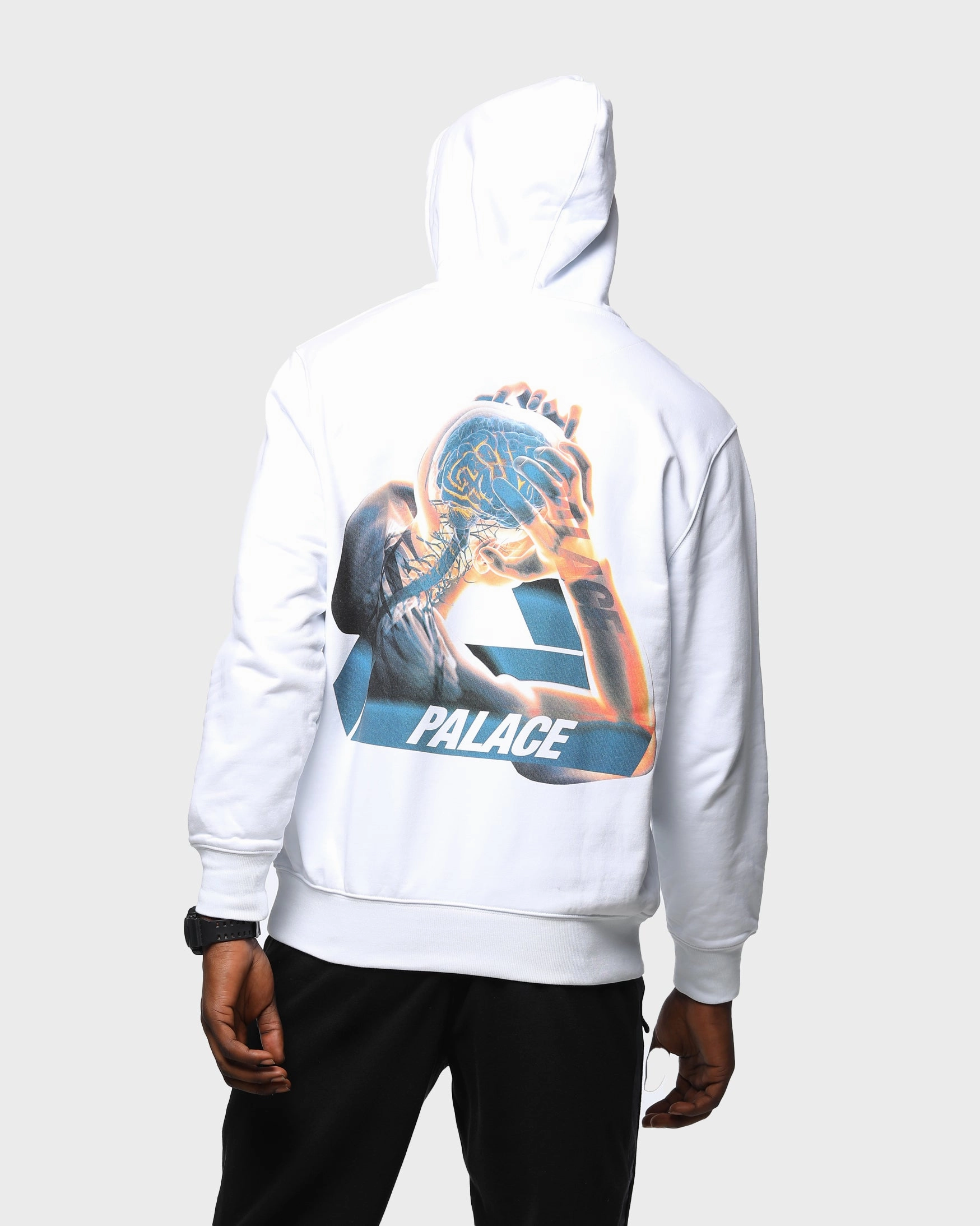 Palace Men's Tri-Gaine Hoodie White Trendy Outerwear