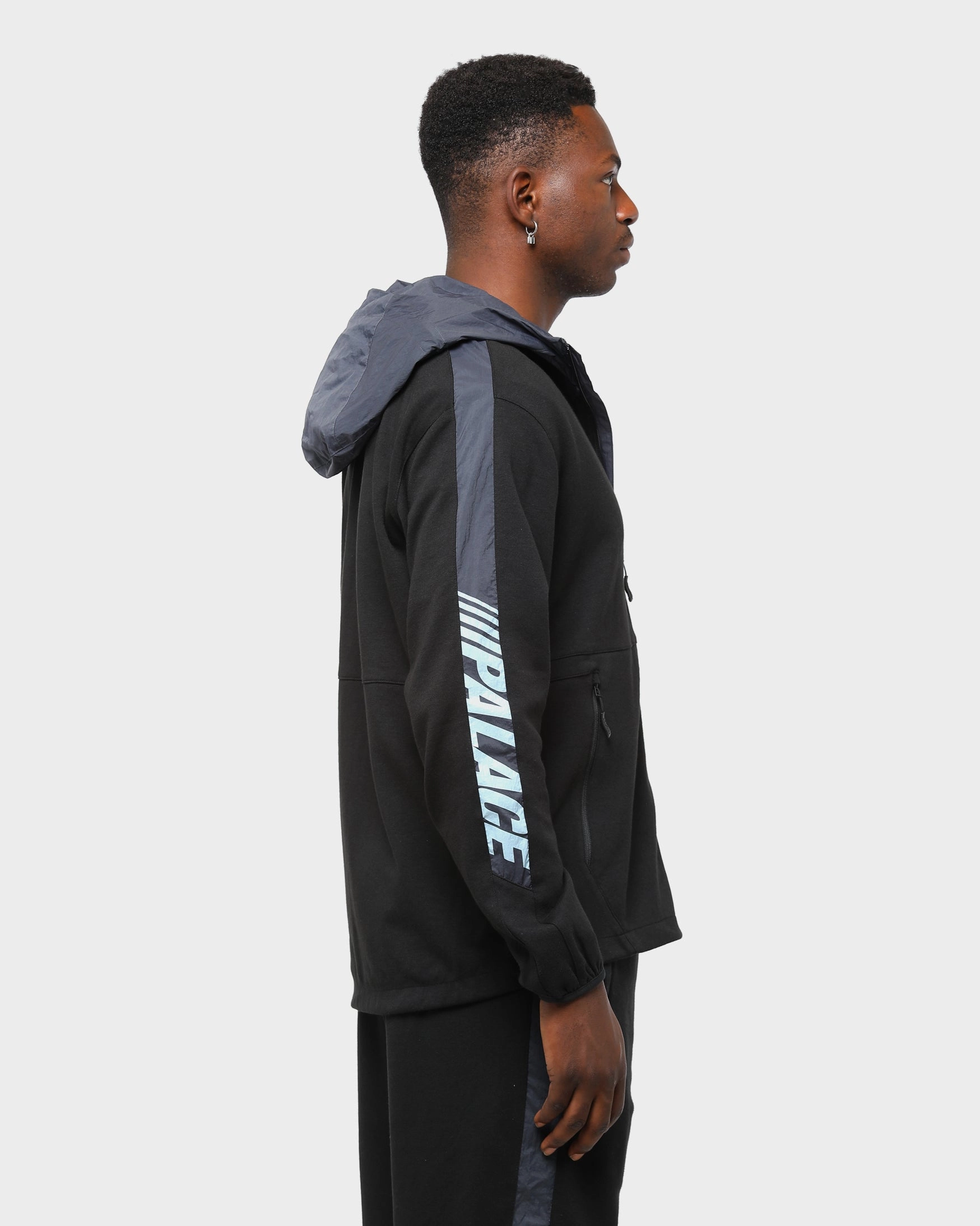 autumn clothing Stretch Comfort Palace Men's Waximum Echo Tech Fleece Hooded Jacket Black