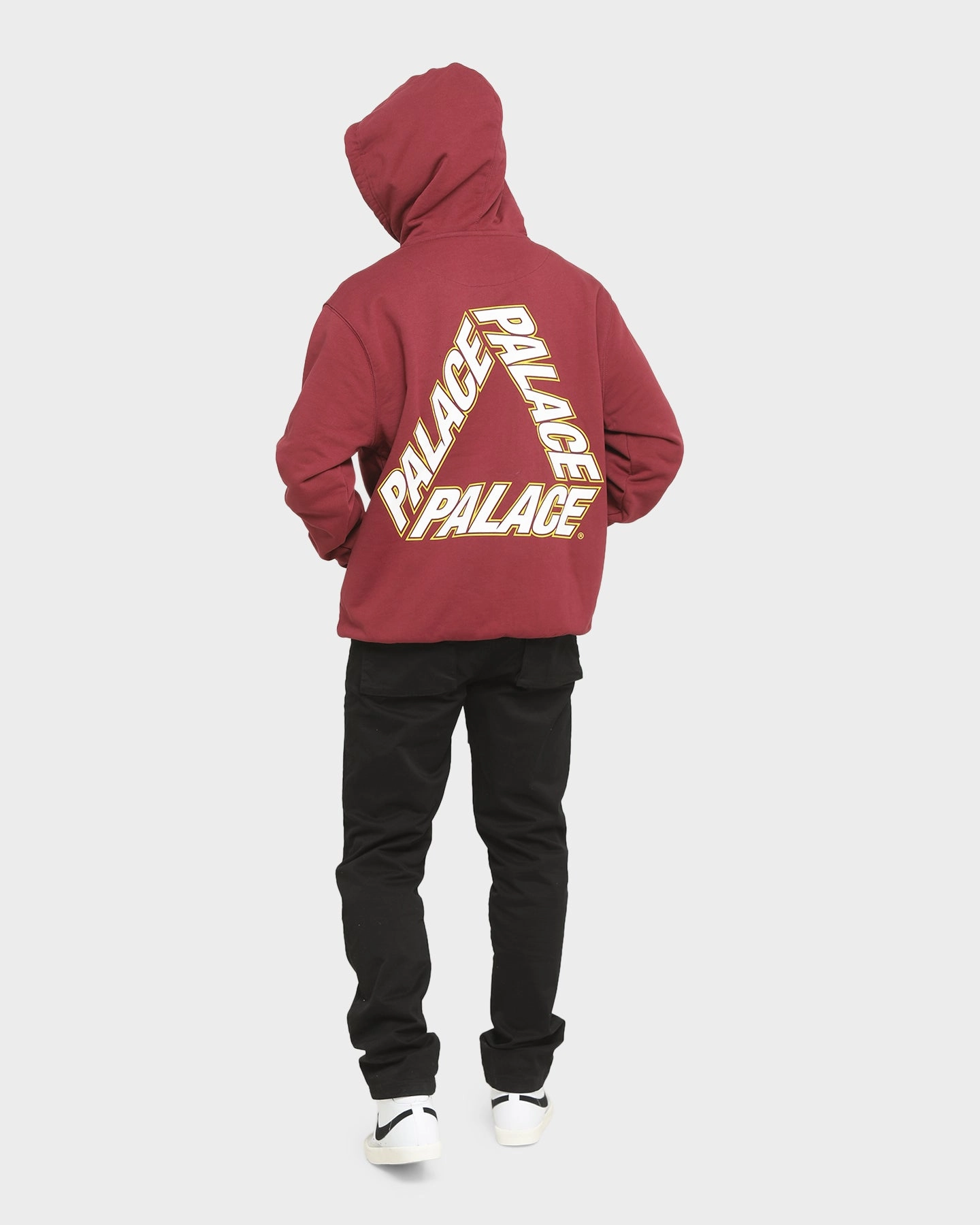 Palace P3 Team Hoodie Wine Heavy Duty Zipper Essential Warmth