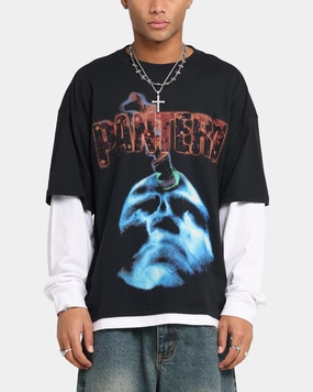 Pantera Pantera Layered Long Sleeve T-Shirt Black Wash Minimal Comfort