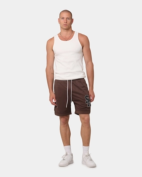 Thermal Regulating Fabric Flexible Material Saint Morta La Rambla Basketball Shorts Dark Brown