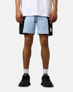 Carre Two Tone Shorts Black/Light Blue Clean Mood denim material