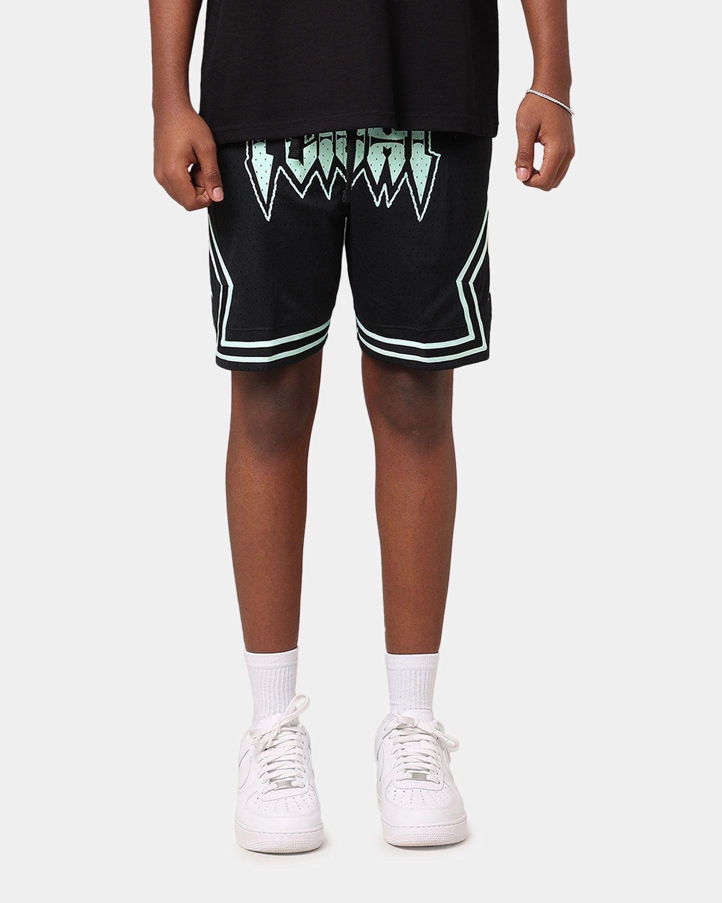 Jordan Dri-Fit Diamond Shorts Black/Mint Extended Inseam Options Mesh Ventilation Zones