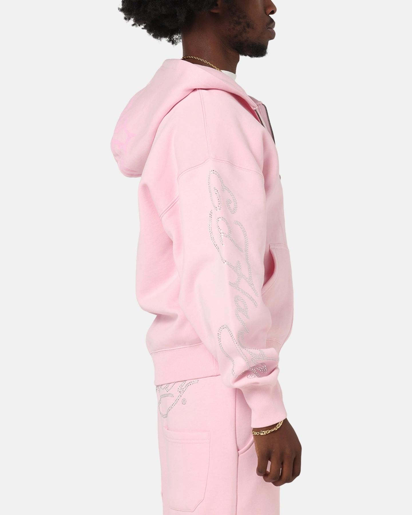 Ed Hardy Trinity Zip Hoodie Pink Wild boar like Four Way Stretch Material