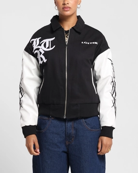 Debit Outdoor Ready Loiter Cyber Varsity Jacket Black/White