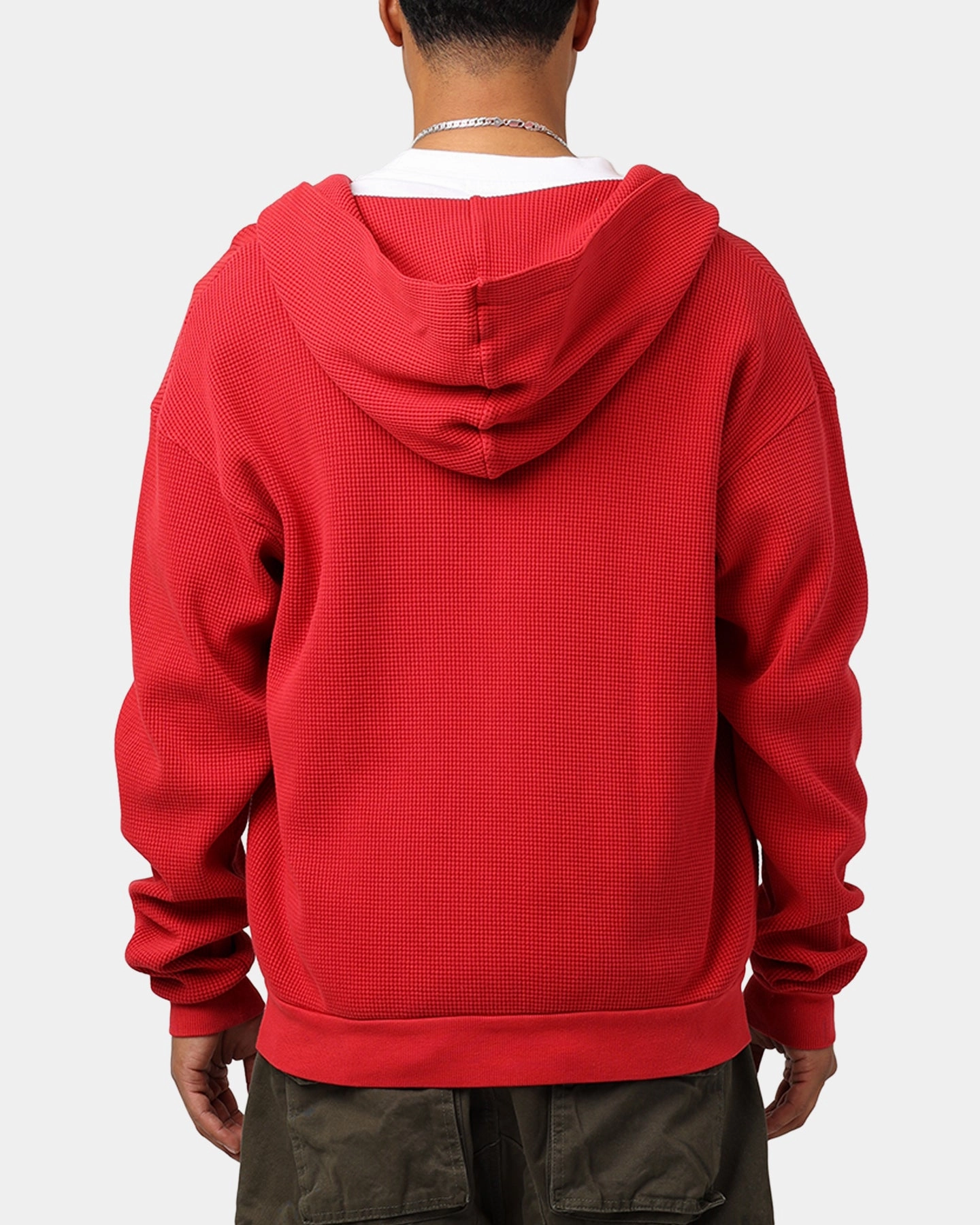 Booking Strawberry Thermal Zip-Up Hoodie Red