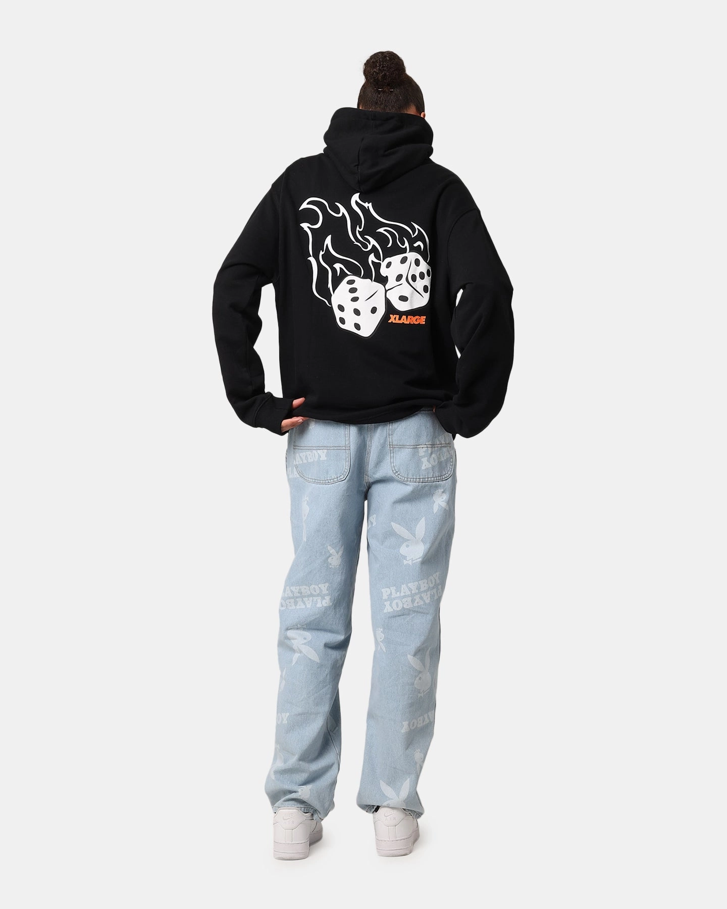 suitable for anniversaries X-Large Fire Dice Hoodie Solid Black