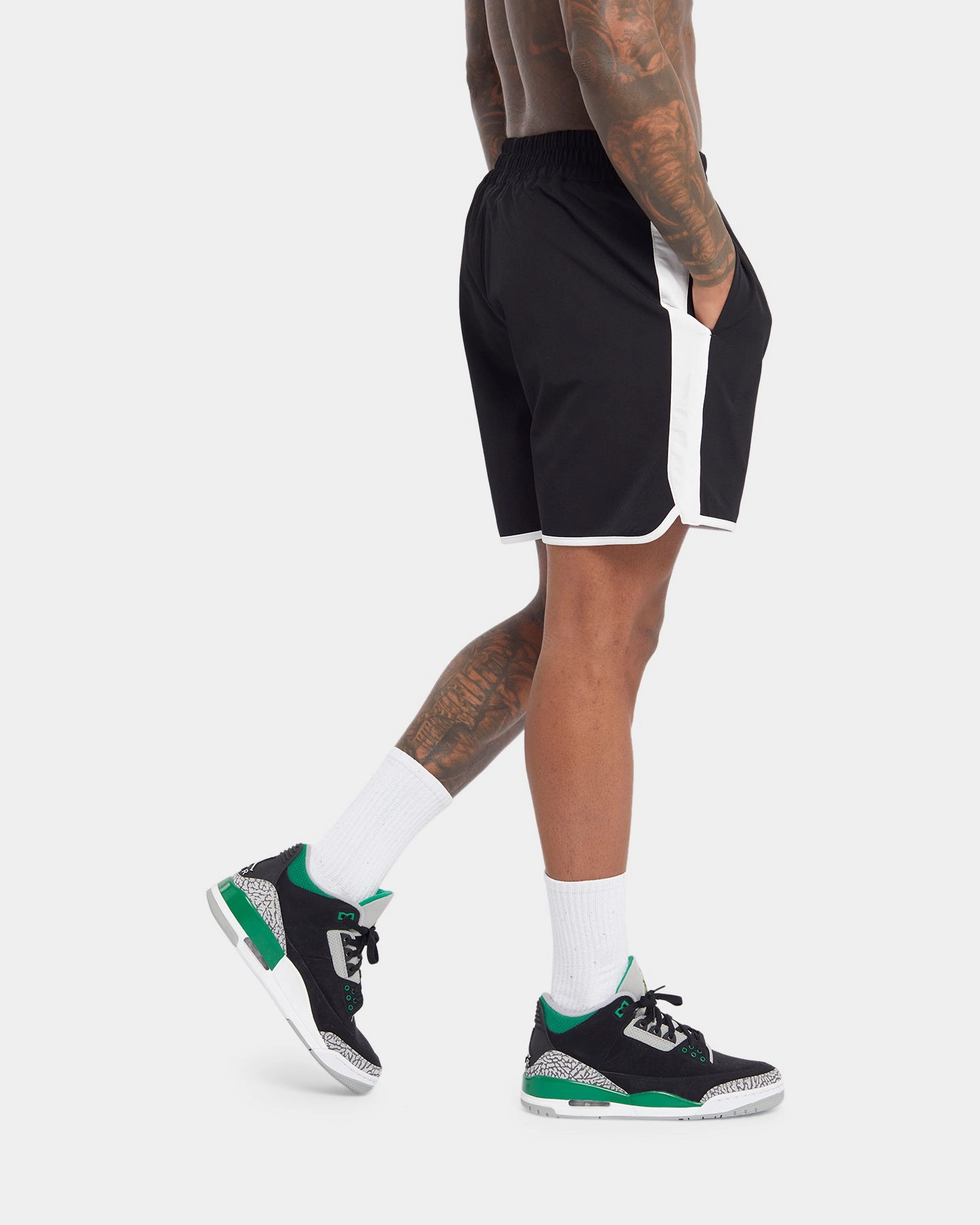 Floral Print Wear Resistant Fabric XXIII Maxime Racing Shorts Black/White