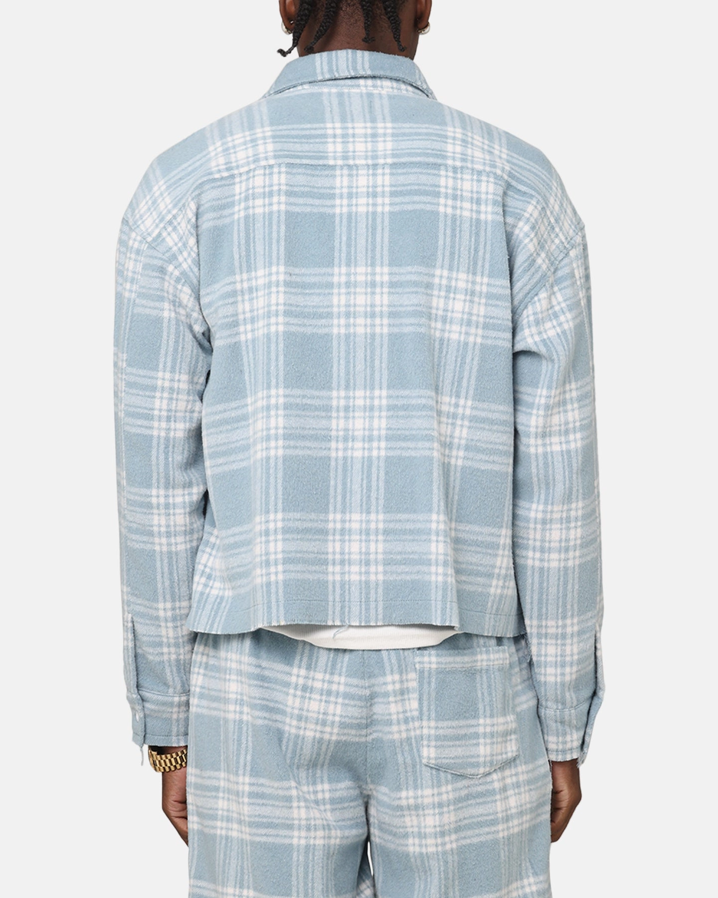 Tagless label Summer Vibes XXIII Plaid Long Sleeve Overshirt Blue