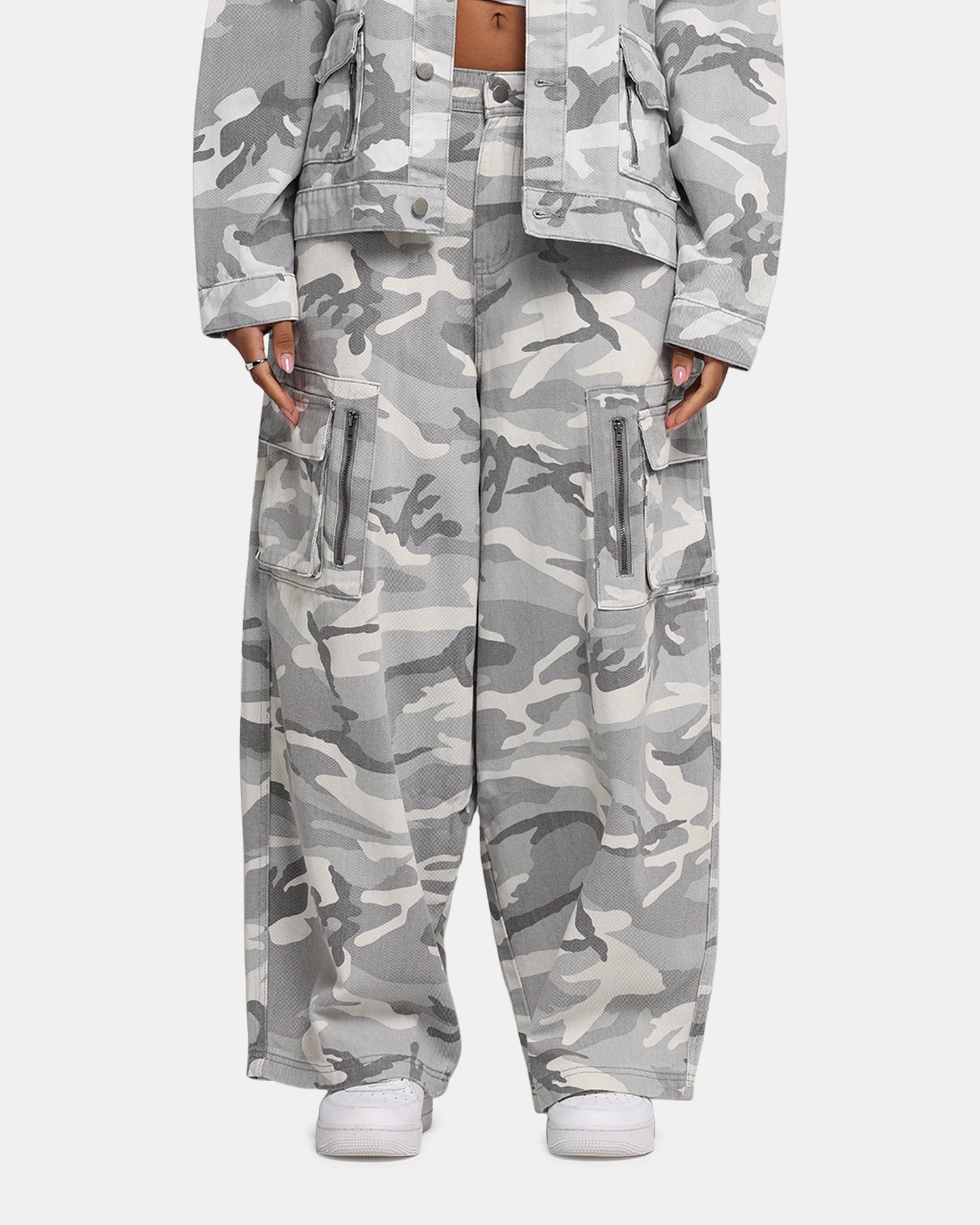 Durable Hemming Modern Utility Loiter Combat Cargo Pants Snow Camo