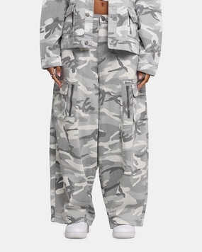 Durable Hemming Modern Utility Loiter Combat Cargo Pants Snow Camo