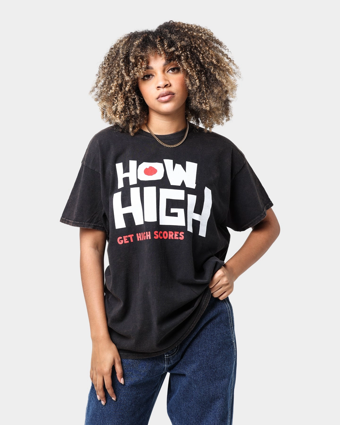 American Thrift X 420 How High Vintage T-Shirt Washed Black Anti Pilling Treatment