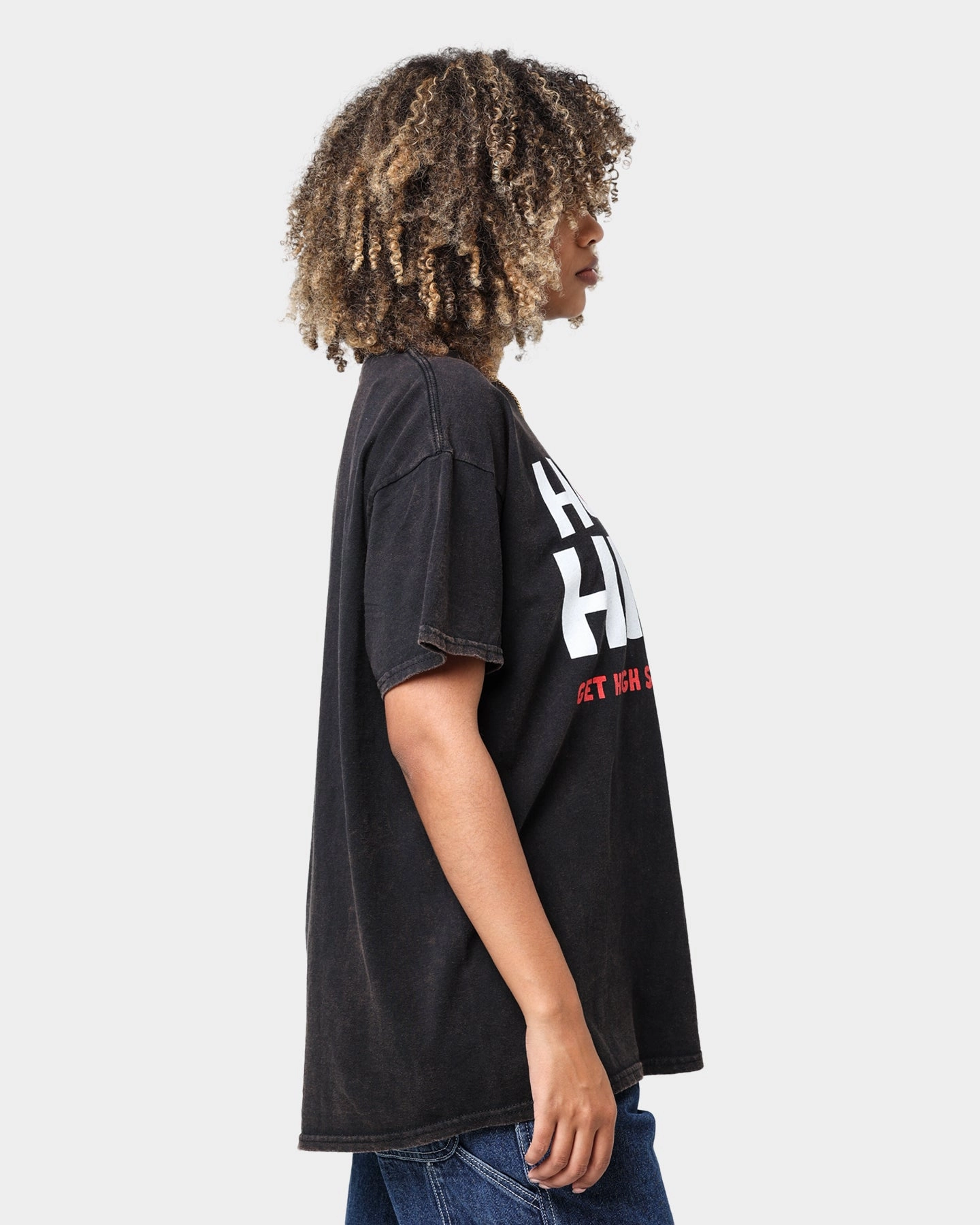 American Thrift X 420 How High Vintage T-Shirt Washed Black Easy Layer Biodegradable Options