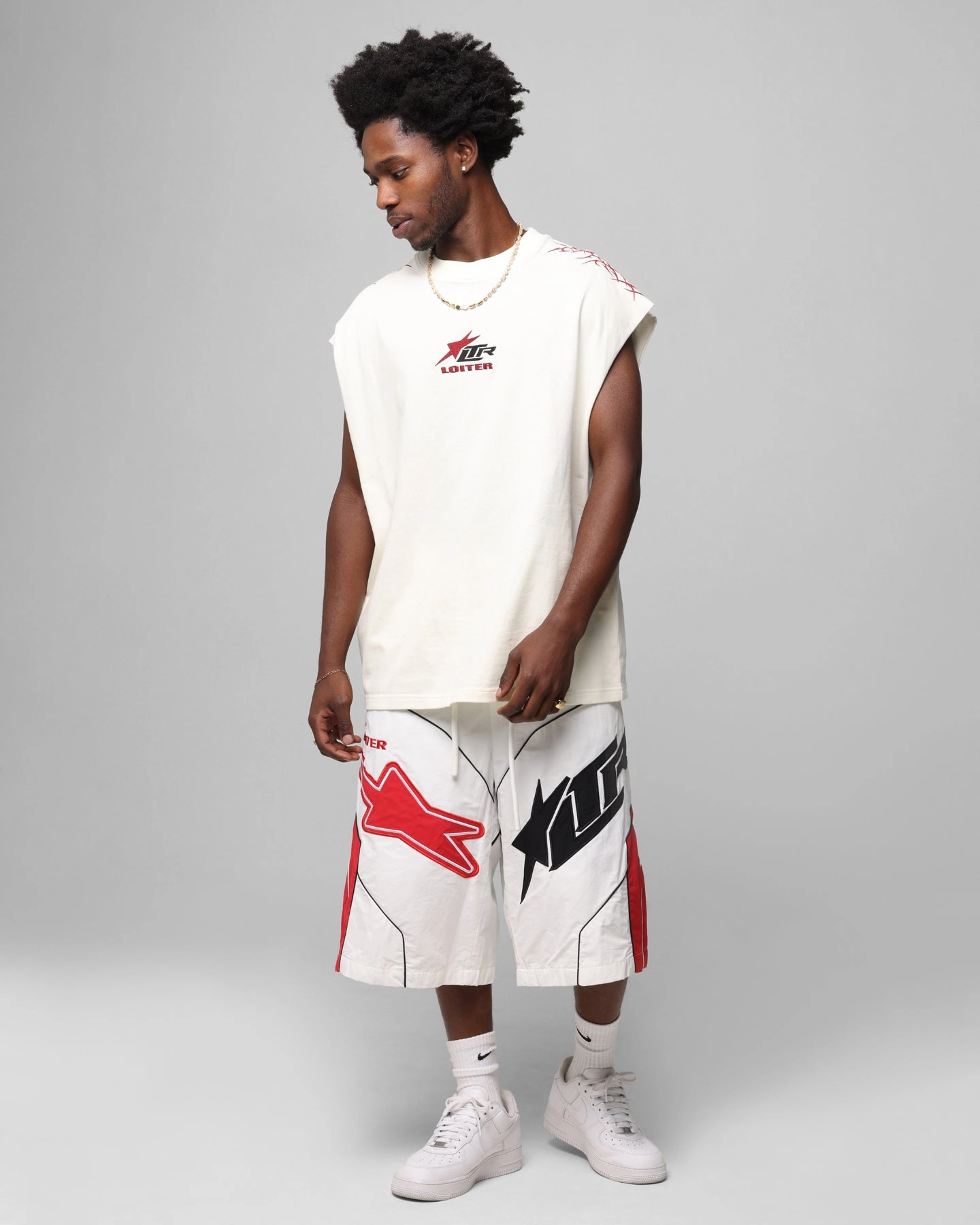 Water resistant coating Reflective details Loiter Motocross Shorts White