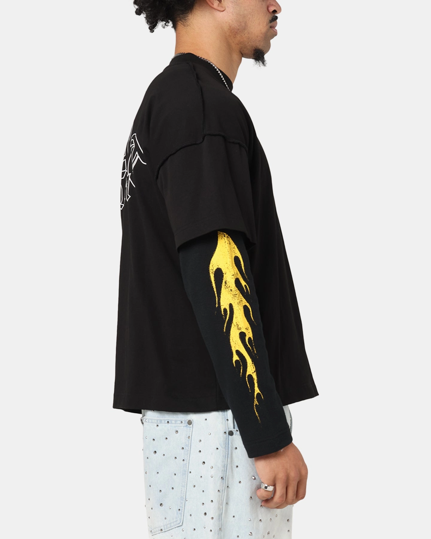 print design Saint Morta La Flame Long Sleeve T-Shirt Black