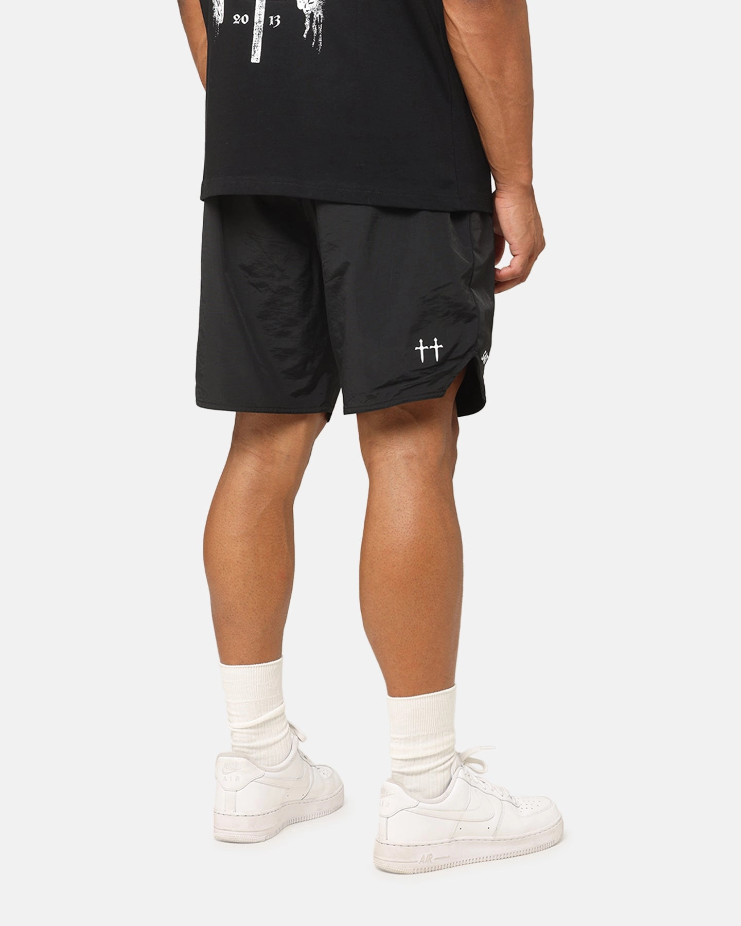 MoistureWickingLining skin friendly Saint Morta Official Nylon Shorts Black