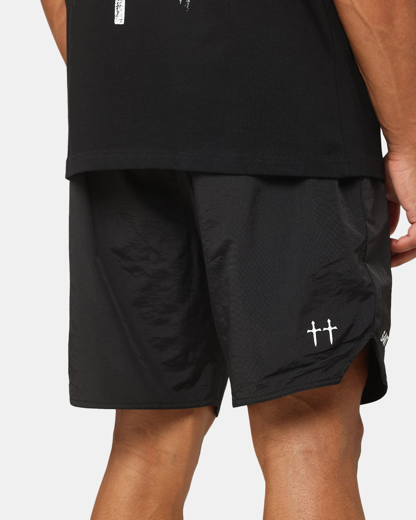 Saint Morta Official Nylon Shorts Black Team Spirit