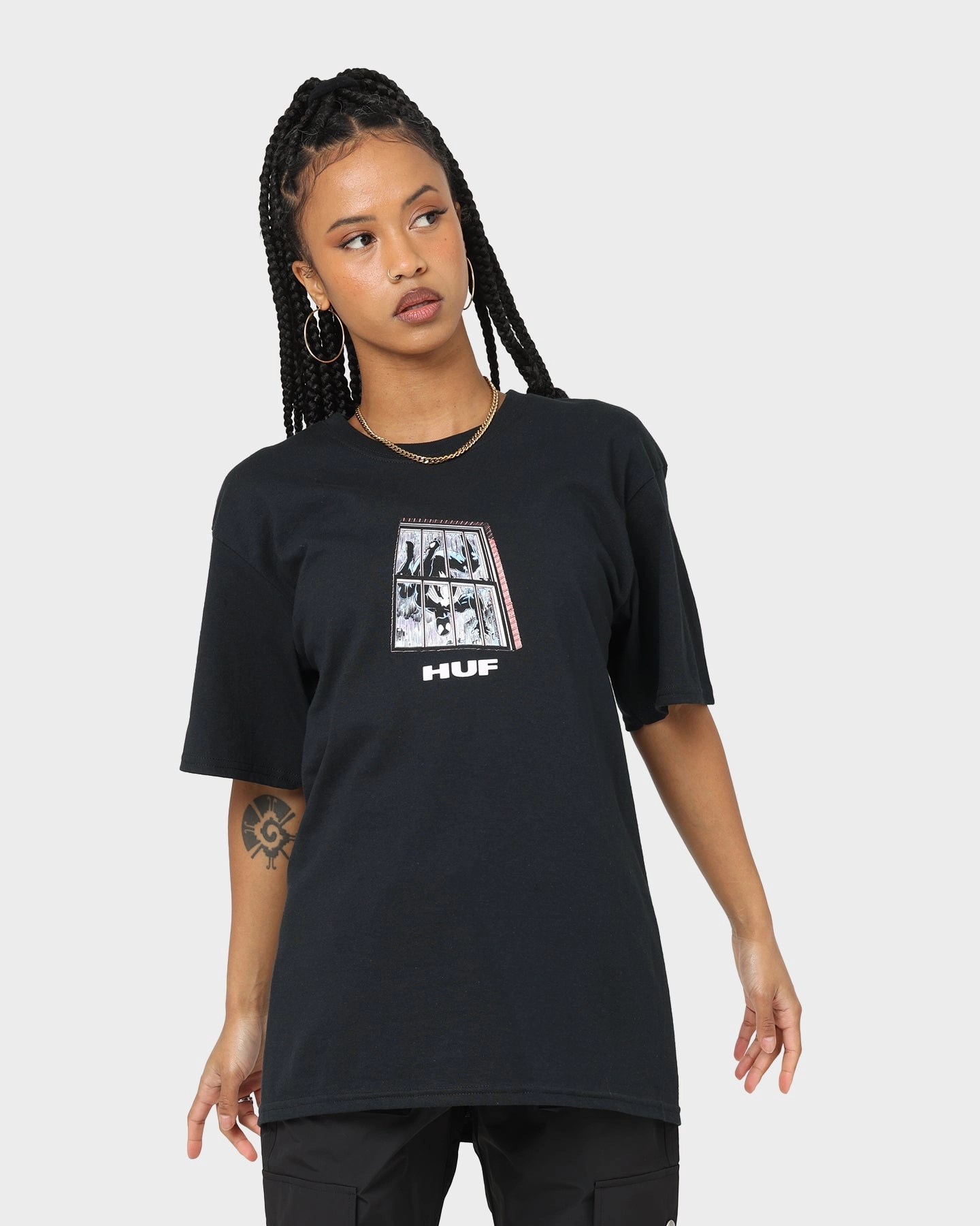 Flexible Neckline HUF X Marvel Black Suit Spider-man T-Shirt Black