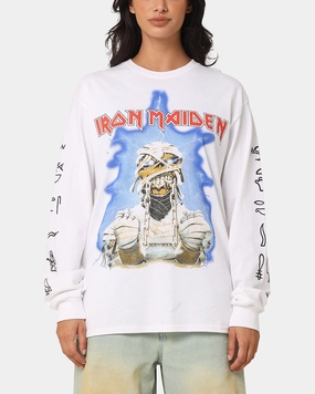 Quality Fabric Fashionable Look Iron Maiden World Slavery Tour Long Sleeve T-Shirt White