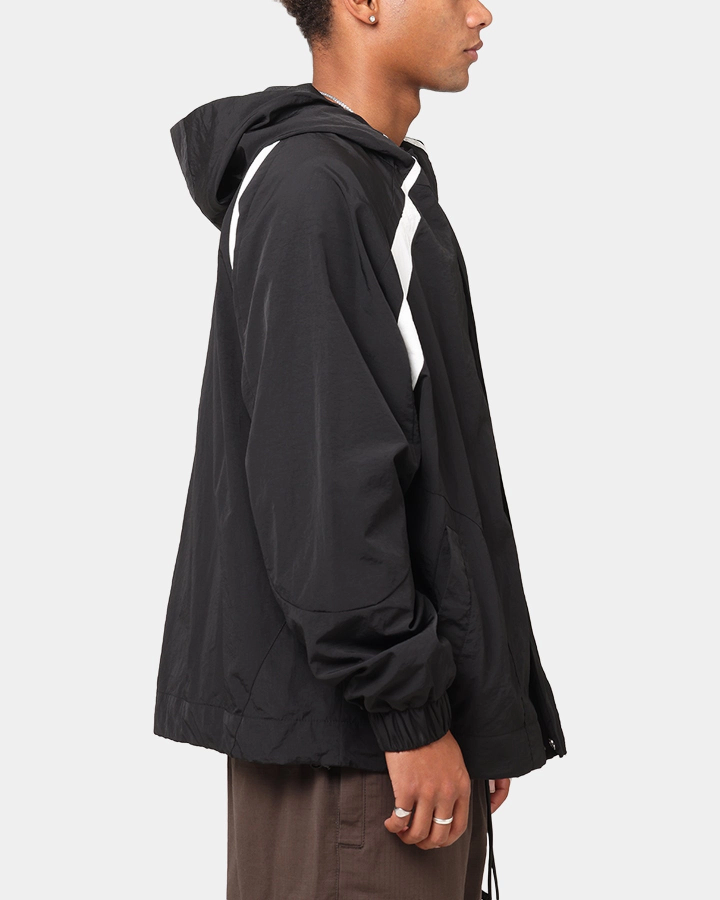 FoldableDesign Classic Jacket Fit Carre Sprint Panelled Jacket Black