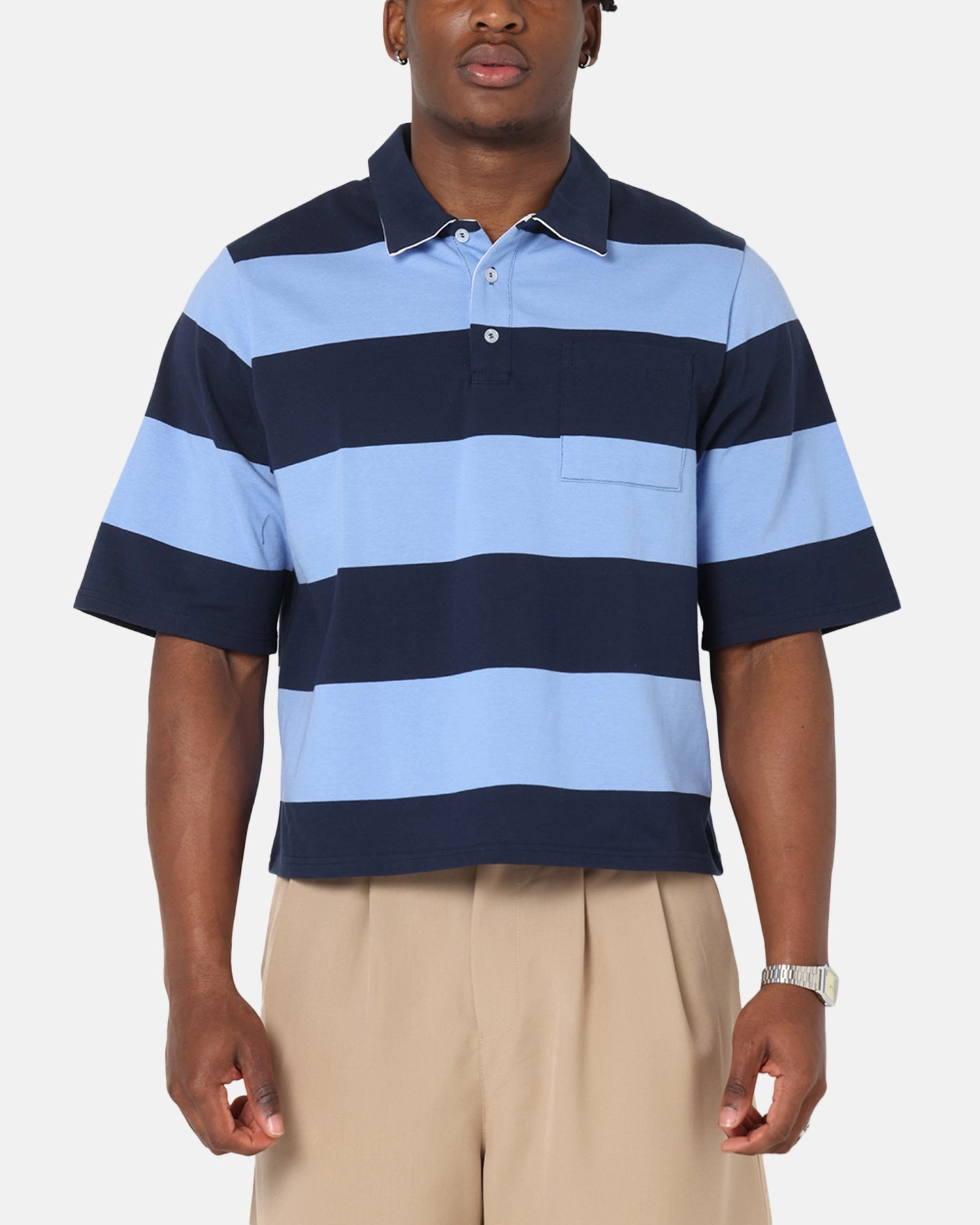 XXIII Rugby Polo T-Shirt Navy/Blue Premium Cotton