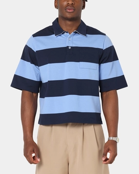 XXIII Rugby Polo T-Shirt Navy/Blue Premium Cotton