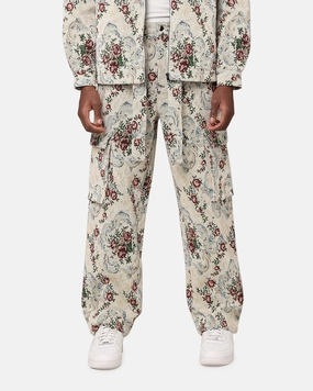 XXIII Floral Jacquard Cargo Pant White Antique AntiStaticFinish