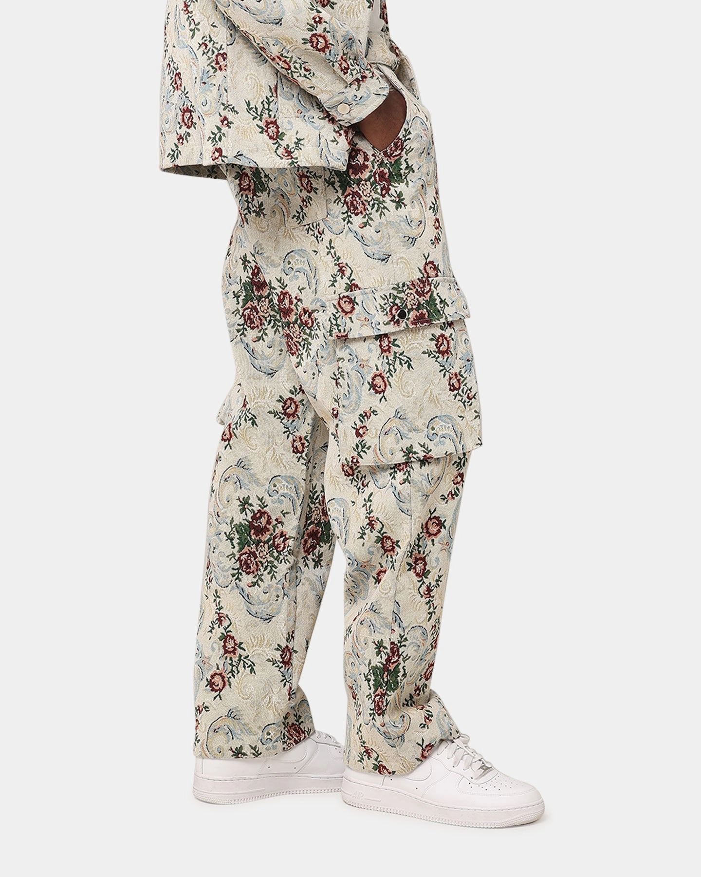 XXIII Floral Jacquard Cargo Pant White Antique Breathable Layer