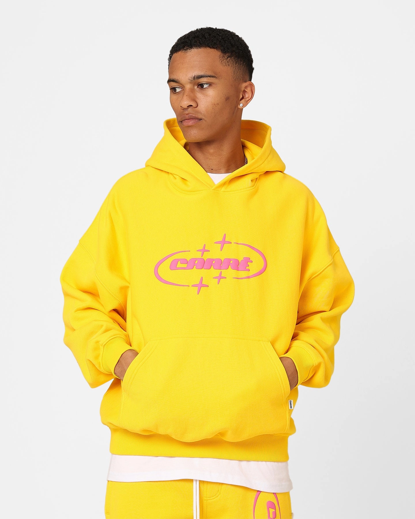 Reinforced Seams beach bonfire Carre 2K Oversized Hoodie Yellow