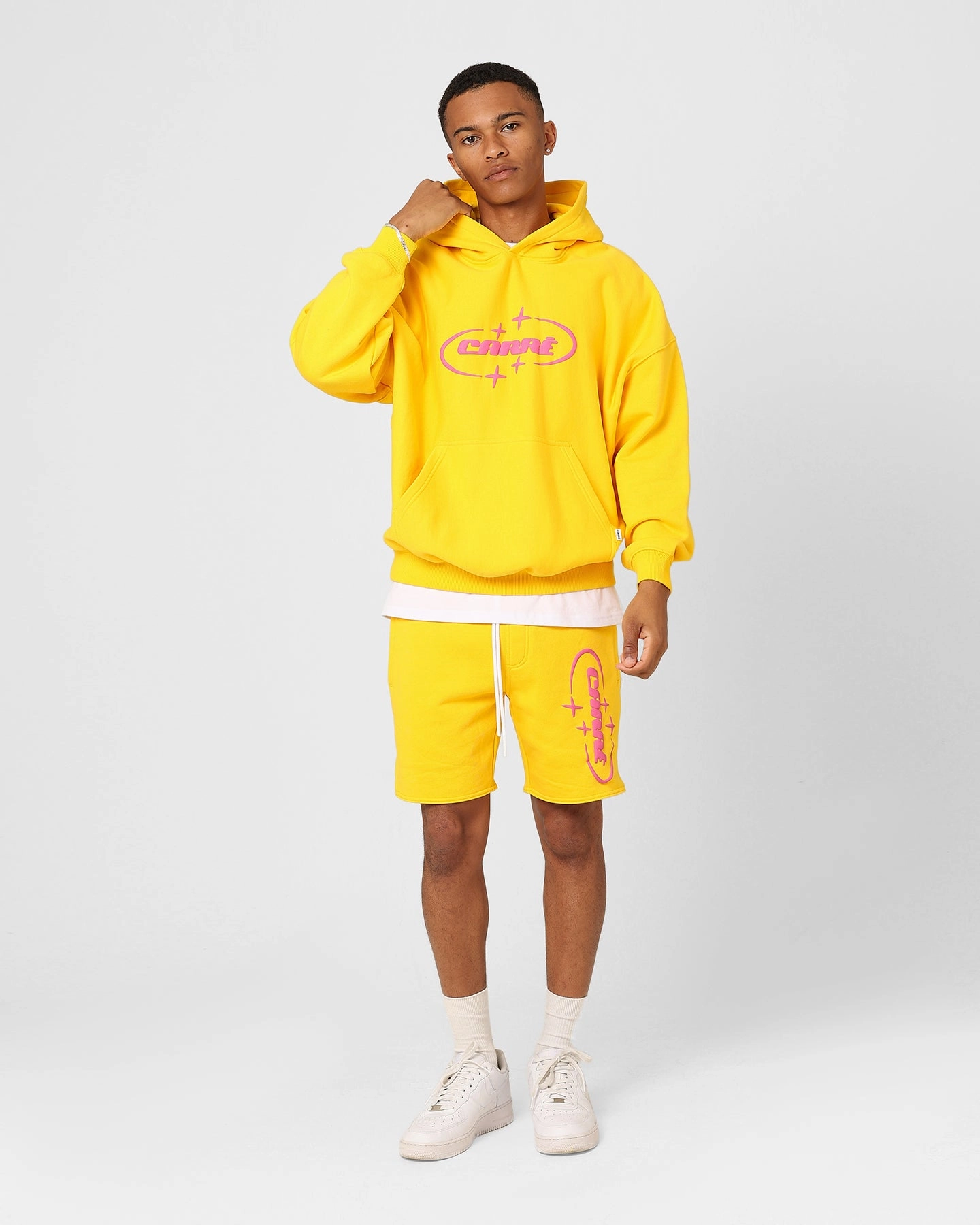 Performance Jacket Layer Function Carre 2K Oversized Hoodie Yellow