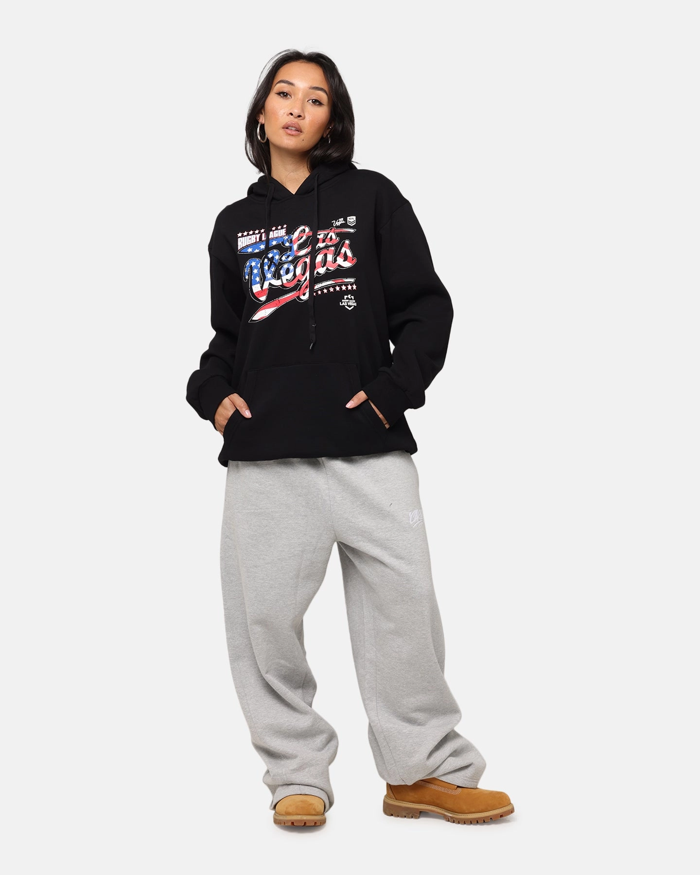 Tidwell NRL 2025 Las Vegas Round Flag Hoodie Black Seasonal Wear Versatile Piece