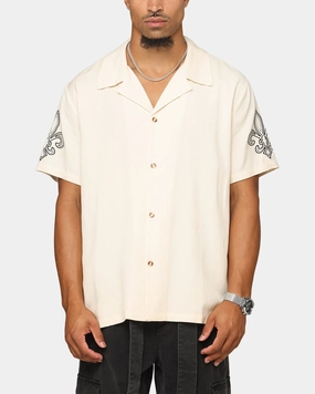 Versatile Design XXIII Fleur Linen Button Up Shirt Off White