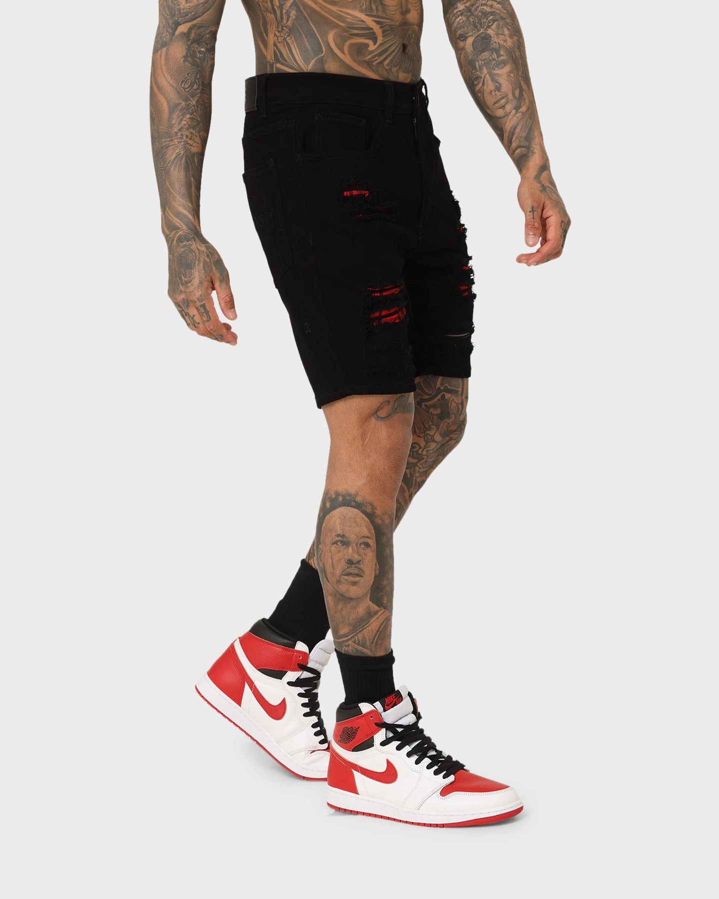 Saint Morta Tarta Summum Shorts Black/Red Polyester fabric Teflon Coated Finish