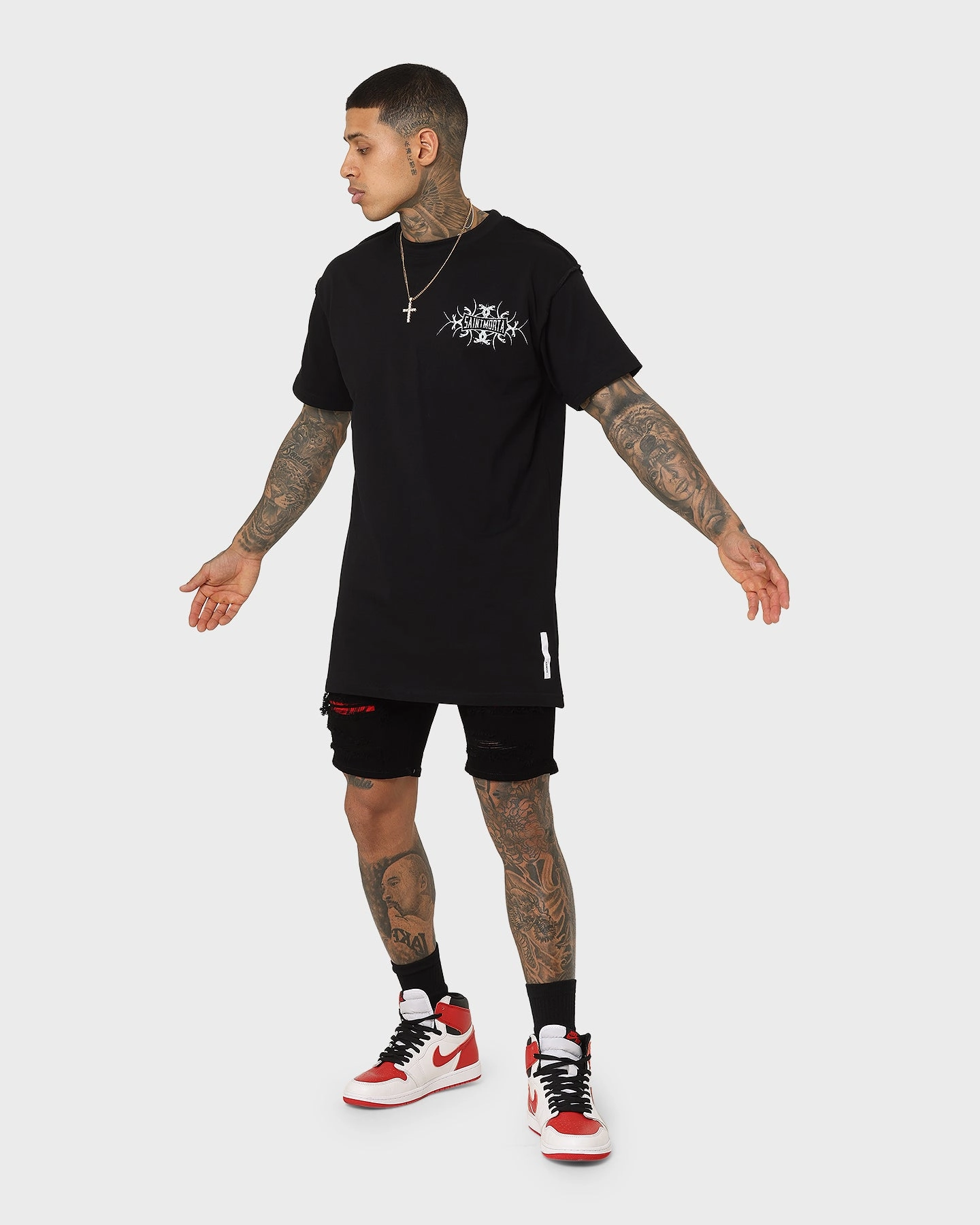 Zipper pockets Saint Morta Tarta Summum Shorts Black/Red