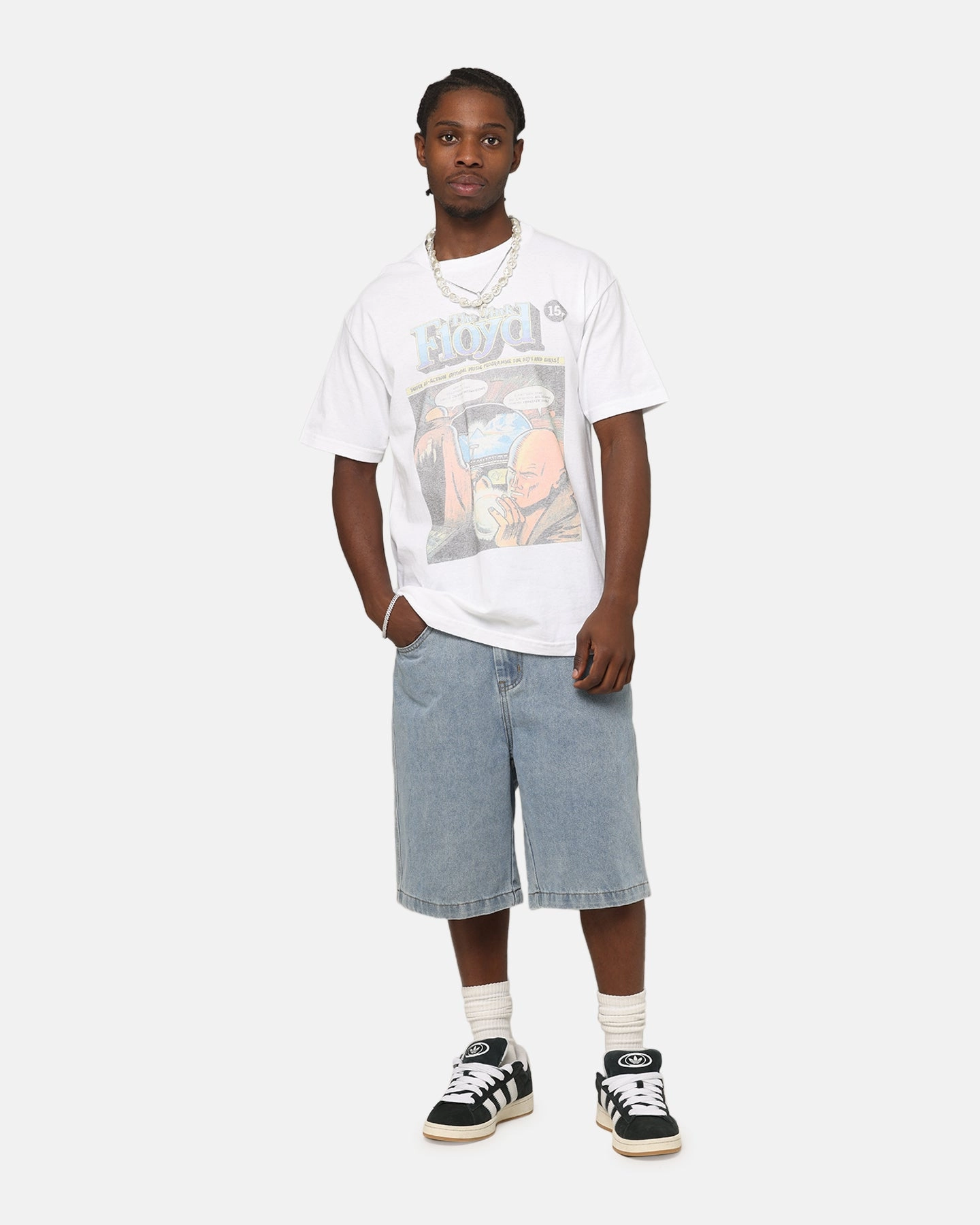 Pink Floyd Comic T-Shirt Vintage White Chill Comfort Look