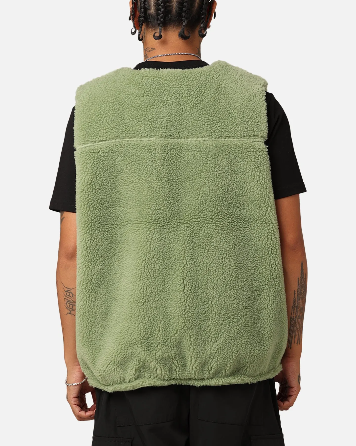 adults Thermal Protection Nike Sportswear Sherpa Reversible Vest Oil Green/Black