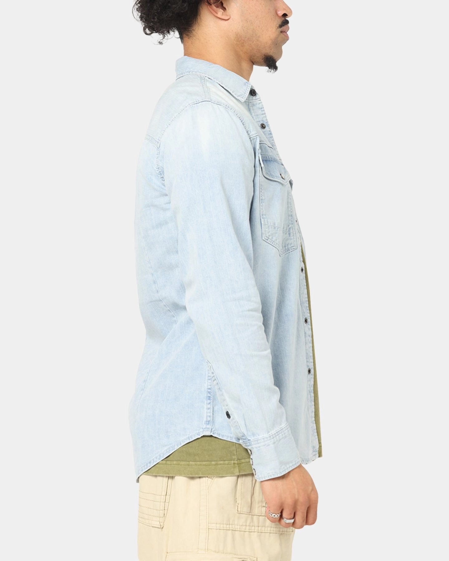 G-Star Dakota Slim Long Sleeve Shirt Faded Blue Yoke Design Non-Iron