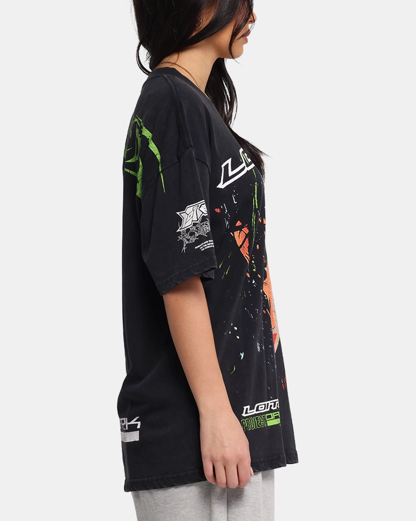 Loiter Project Dark Vintage T-Shirt Black Acidwash Cozy Design