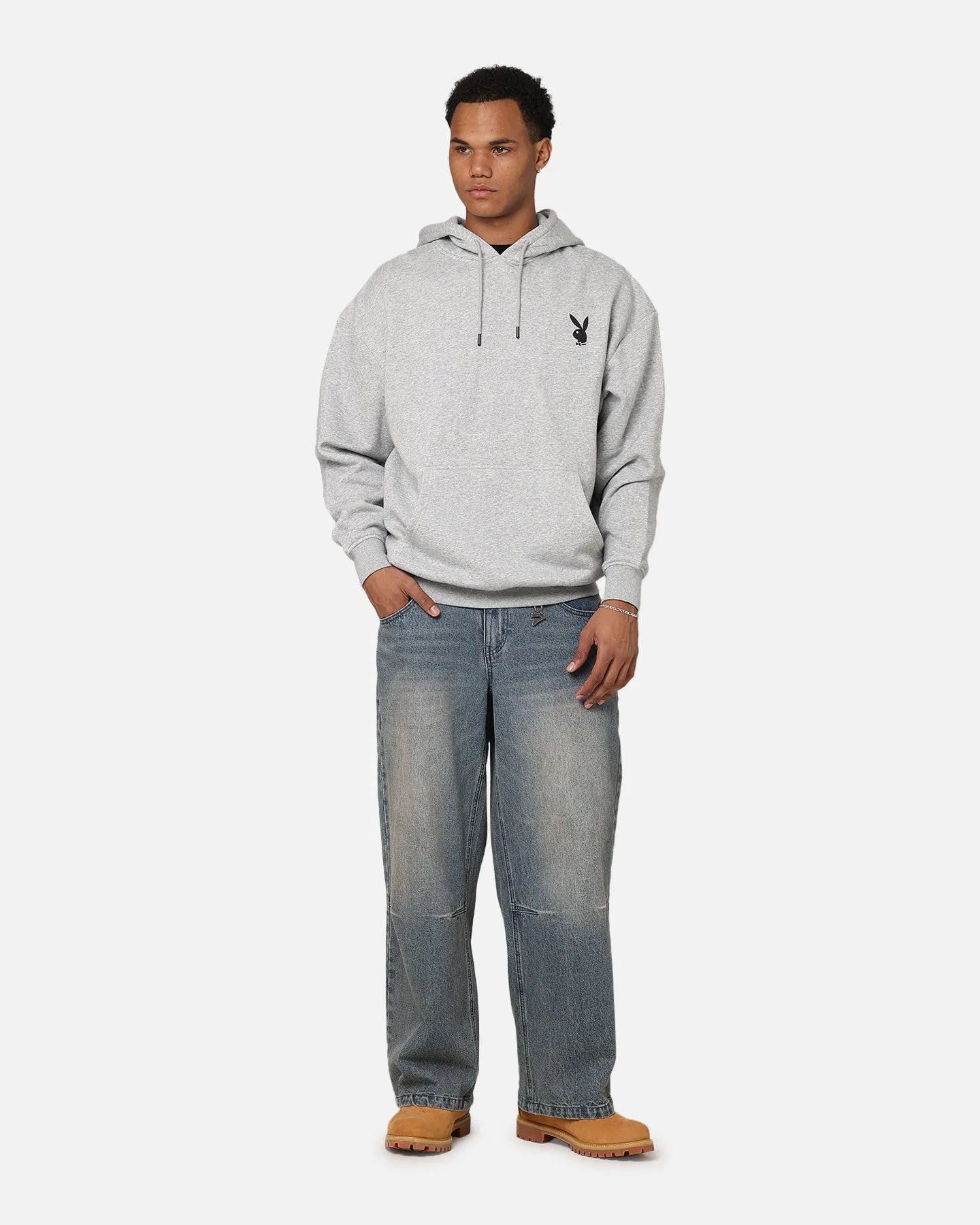 Excellence Feedback Playboy Logo Lockup Hoodie Grey Marle