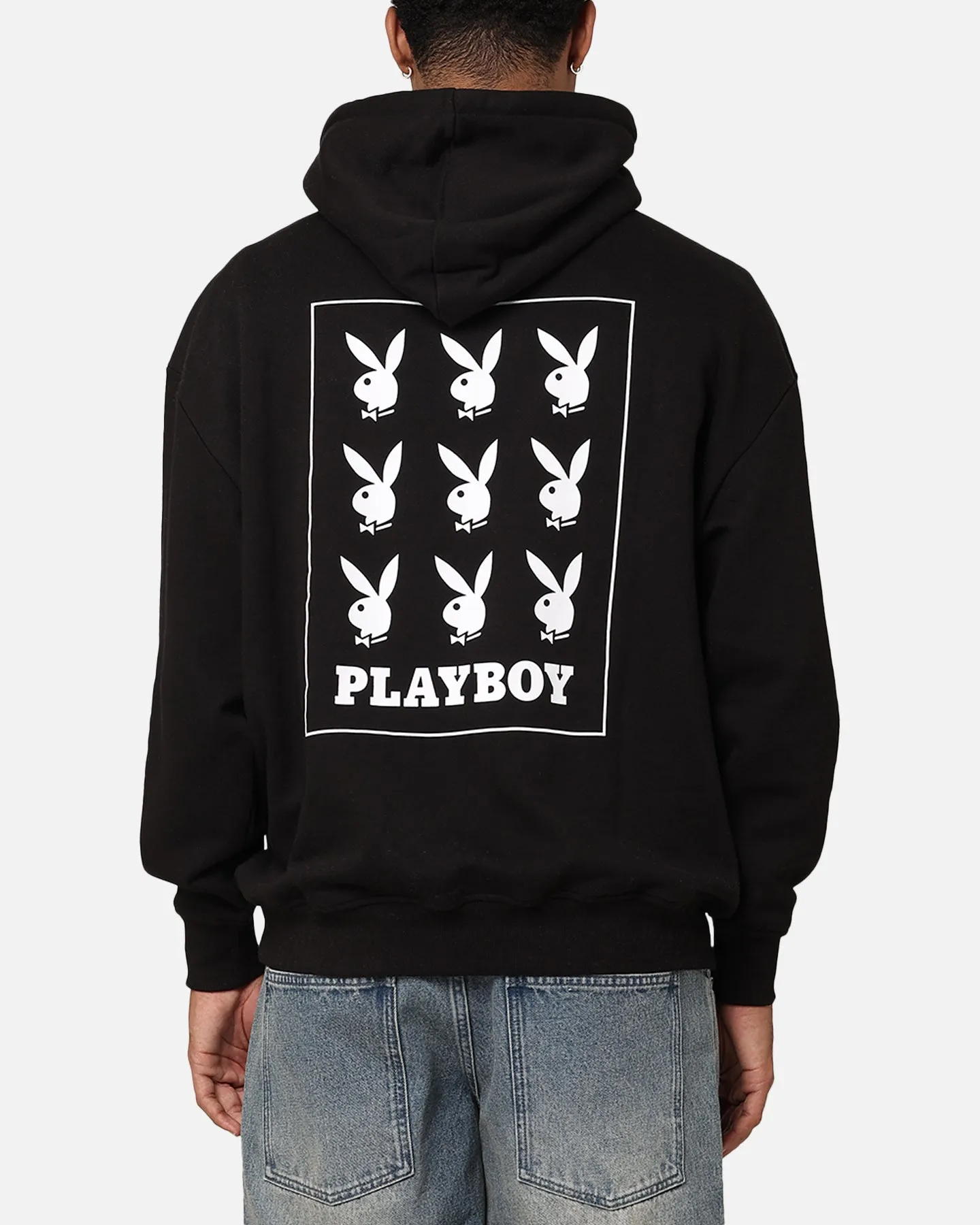 Playboy Repeat Bunny Stack Hoodie Black Adaptive Fit Cherish