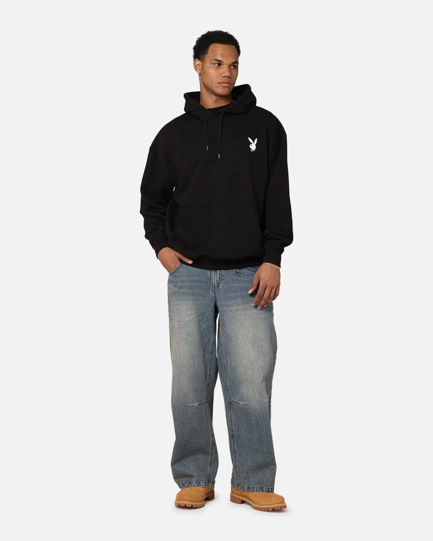 Playboy Repeat Bunny Stack Hoodie Black Slimming