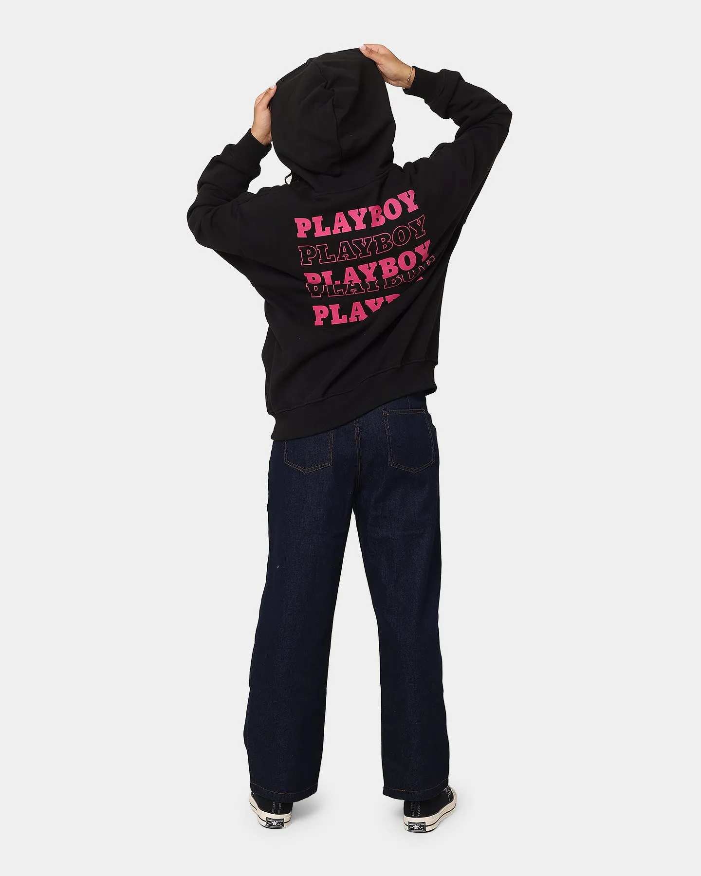 Playboy Stacked Hoodie Black suitable for cosplay