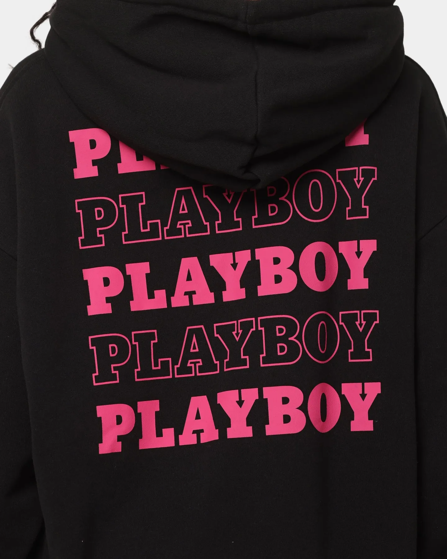Playboy Stacked Hoodie Black Jungle High Density Weave