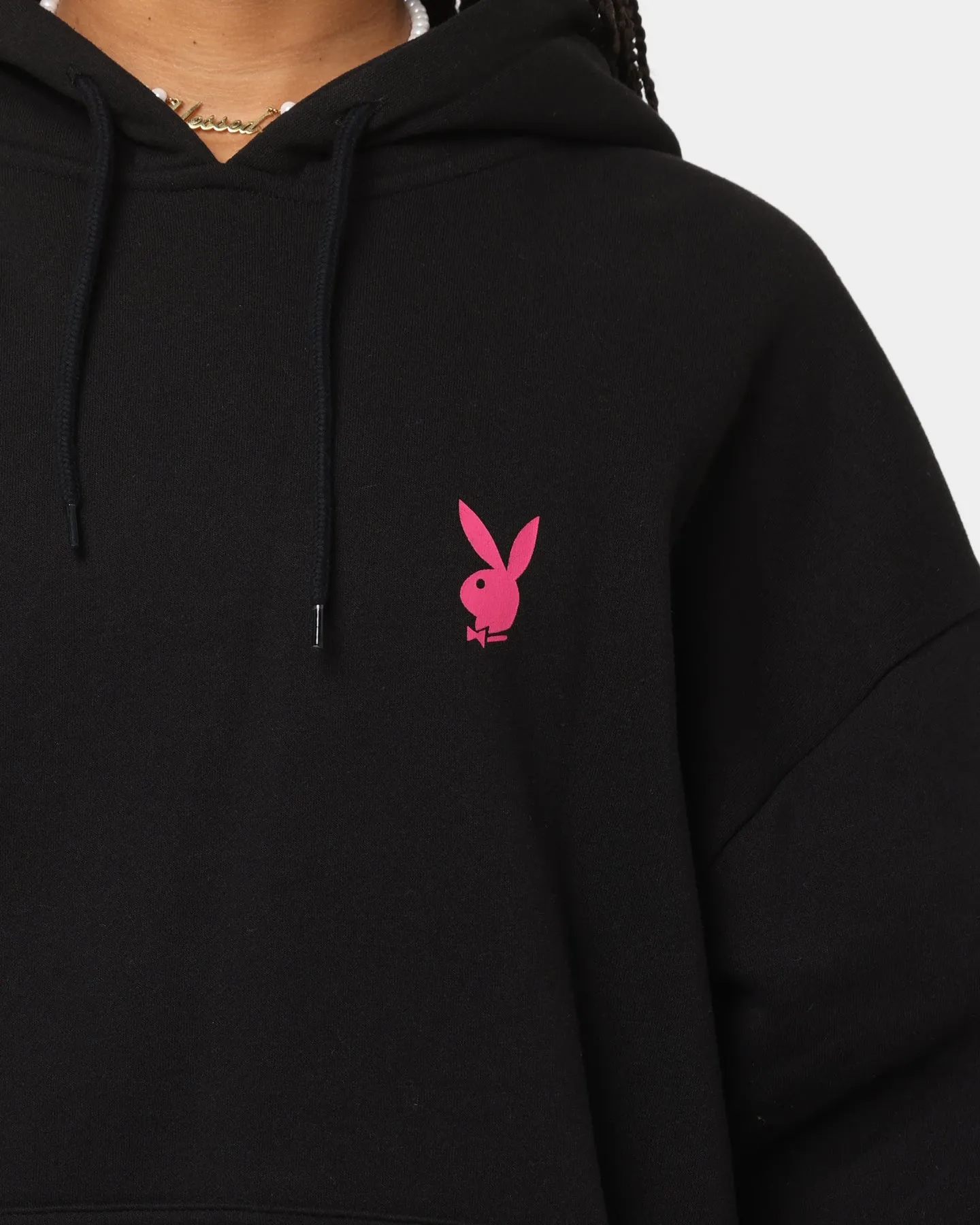 Secure Closures Playboy Stacked Hoodie Black